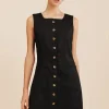 EMMA BUTTON DOWN MINI - BLACK