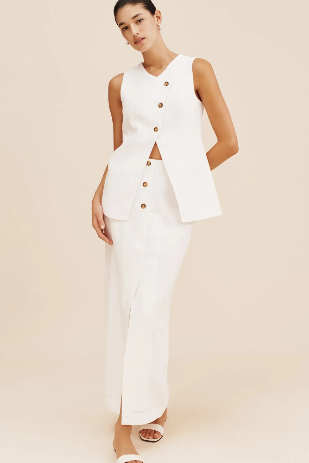 GIGI COLUMN SKIRT - IVORY