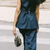 LORENZO HIGH NECK VEST - MIDNIGHT
