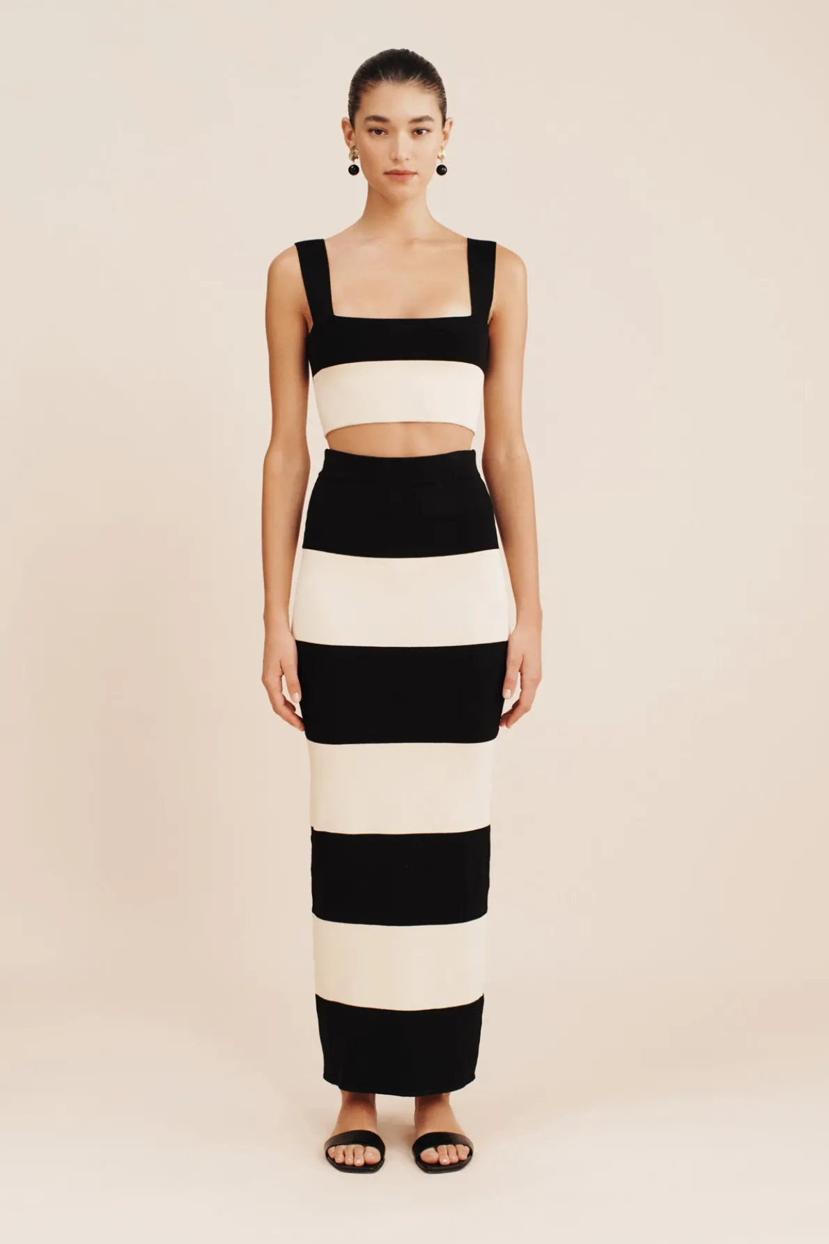 THEO CROP TOP - BLACK STRIPE